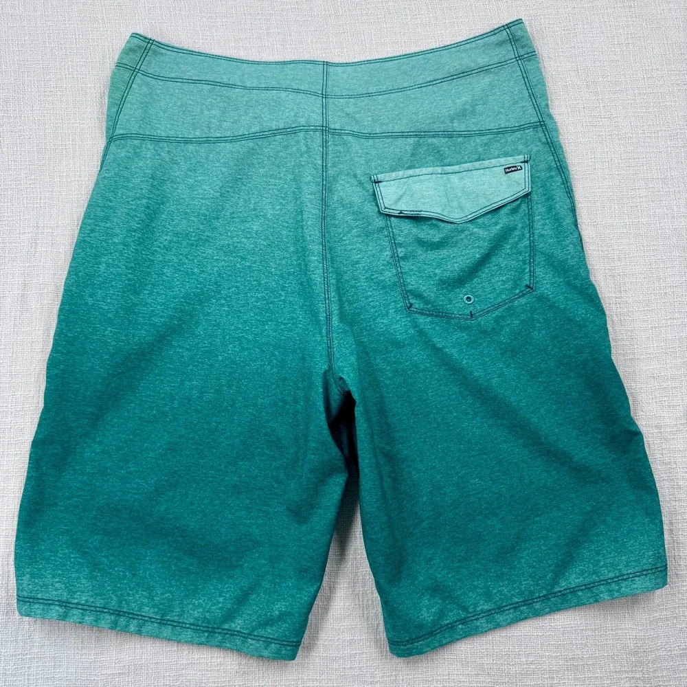 Hurley Block Party Board Shorts Mens 32 Green Heathered Swim Trunks Buckle